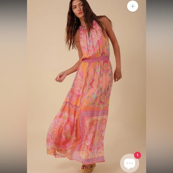 Hale Bob Dresses & Skirts - Hale Bob‎ Magnolia Maxi Dress size XS pink orange summer vacation travel party